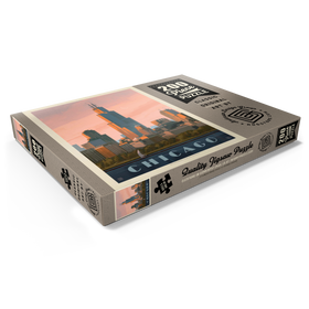 Alternative Darstellung des Puzzle-Motivs Chicago Skyline: Lake Michigan, Vintage Poster – Puzzleteile: 200