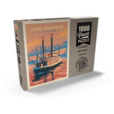 New Orleans: Sunset River Cruise, Vintage Poster 1000 Puzzle Schachtel Ansicht2