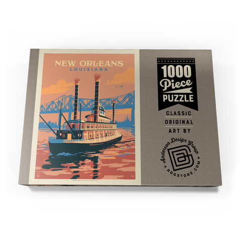 New Orleans: Sunset River Cruise, Vintage Poster 1000 Puzzle Schachtel Ansicht3