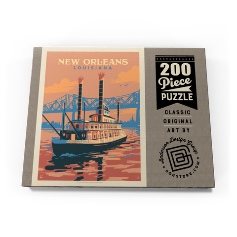 New Orleans: Sunset River Cruise, Vintage Poster 200 Puzzle Schachtel Ansicht3