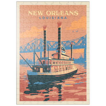 puzzleplate New Orleans: Sunset River Cruise, Vintage Poster 200 Puzzle