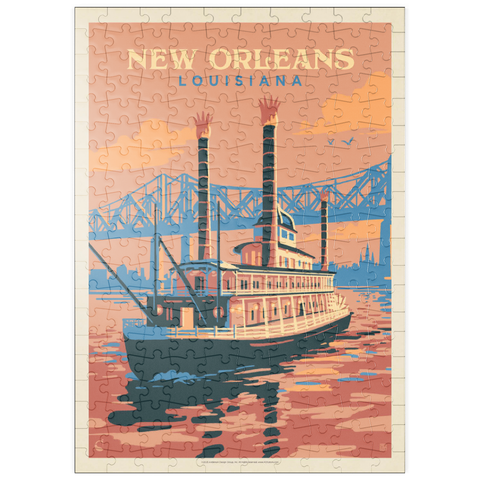 puzzleplate New Orleans: Sunset River Cruise, Vintage Poster 200 Puzzle