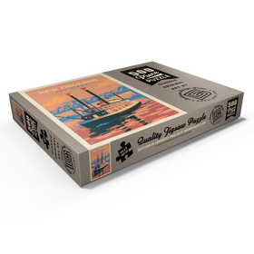 Darstellung des Puzzle Motivs New Orleans: Sunset River Cruise, Vintage Poster - Puzzleteile: 500