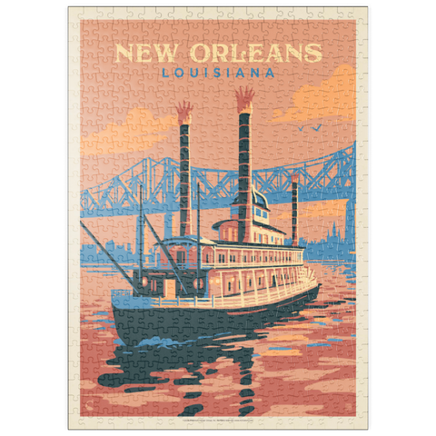puzzleplate New Orleans: Sunset River Cruise, Vintage Poster 500 Puzzle