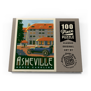 Asheville, North Carolina, Vintage Poster 100 Puzzle Schachtel Ansicht3