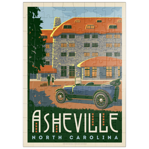 puzzleplate Asheville, North Carolina, Vintage Poster 100 Puzzle