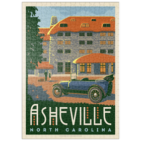 Darstellung des Puzzle Motivs Asheville: North Carolina, Vintage Poster - Puzzleteile: 500