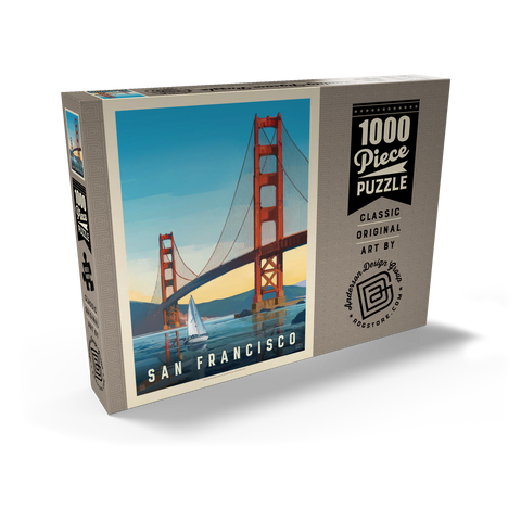 San Francisco: Under The Golden Gate, Vintage Poster 1000 Puzzle Schachtel Ansicht2
