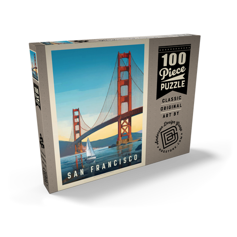 San Francisco: Under The Golden Gate, Vintage Poster 100 Puzzle Schachtel Ansicht2