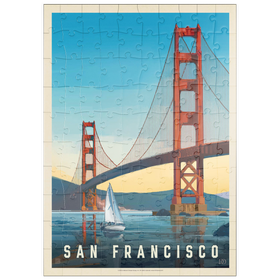 Darstellung des Puzzle-Motivs San Francisco: Under The Golden Gate, Vintage Poster – Puzzleteile: 100
