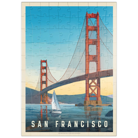 puzzleplate San Francisco: Under The Golden Gate, Vintage Poster 100 Puzzle
