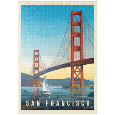 puzzleplate San Francisco: Under The Golden Gate, Vintage Poster 500 Puzzle