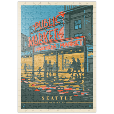 puzzleplate USA-Seattle, WA: Morning at the Market, Vintage Poster 200 Puzzle