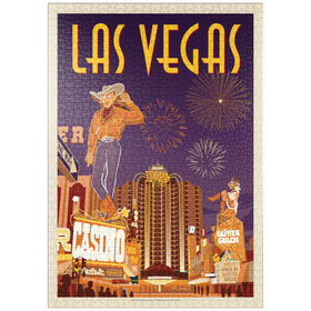 Darstellung des Puzzle-Motivs Las Vegas: Viva Vintage Vegas, Vintage Poster – Puzzleteile: 1000