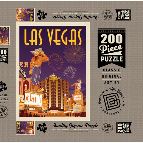Las Vegas: Viva Vintage Vegas, Vintage Poster 200 Puzzle Schachtel 3D Modell