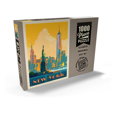 New York City: Skyline Glow, Vintage Poster 1000 Puzzle Schachtel Ansicht2