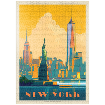 puzzleplate New York City: Skyline Glow, Vintage Poster 1000 Puzzle