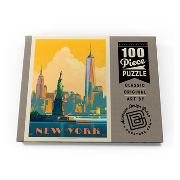 New York City: Skyline Glow, Vintage Poster 100 Puzzle Schachtel Ansicht3