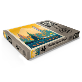 Alternative Darstellung des Puzzle-Motivs New York City: Skyline Glow, Vintage Poster – Puzzleteile: 200