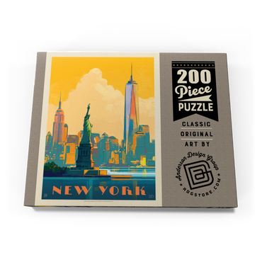 New York City: Skyline Glow, Vintage Poster 200 Puzzle Schachtel Ansicht3