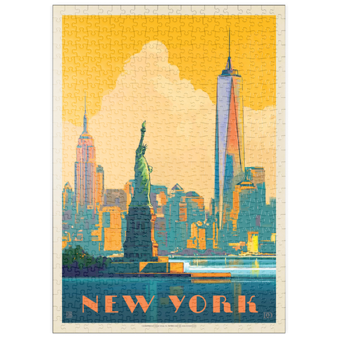 puzzleplate New York City: Skyline Glow, Vintage Poster 500 Puzzle