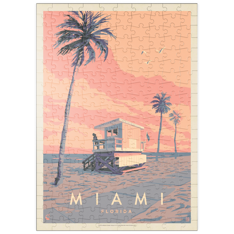 puzzleplate Miami, FL: Lifeguard Tower, Vintage Poster 200 Puzzle