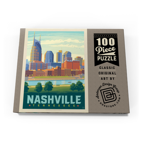 Nashville Skyline: Summer On The Riverfront, Vintage Poster 100 Puzzle Schachtel Ansicht3