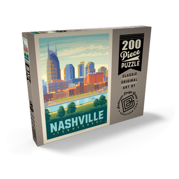 Nashville Skyline: Summer On The Riverfront, Vintage Poster 200 Puzzle Schachtel Ansicht2