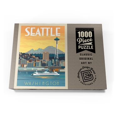 Seattle, WA: Ferry, Vintage Poster 1000 Puzzle Schachtel Ansicht3