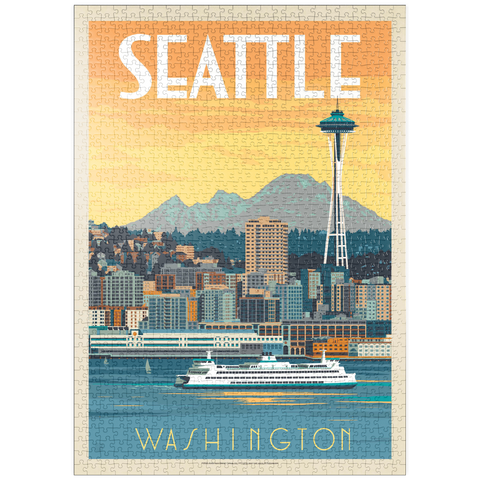puzzleplate Seattle, WA: Ferry, Vintage Poster 1000 Puzzle