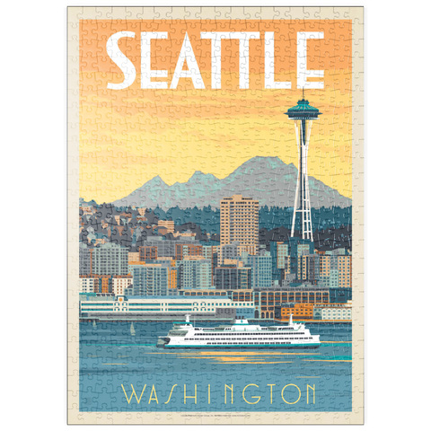 puzzleplate Seattle, WA: Ferry, Vintage Poster 500 Puzzle