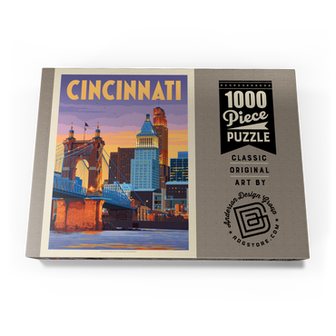 Cincinnati, OH: Riverfront, Vintage Poster 1000 Puzzle Schachtel Ansicht3