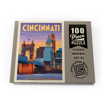 Cincinnati, OH: Riverfront, Vintage Poster 100 Puzzle Schachtel Ansicht3