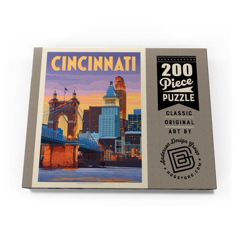 Cincinnati, OH: Riverfront, Vintage Poster 200 Puzzle Schachtel Ansicht3