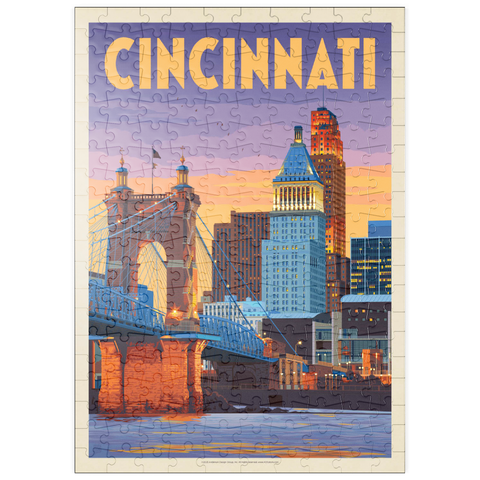 puzzleplate Cincinnati, OH: Riverfront, Vintage Poster 200 Puzzle