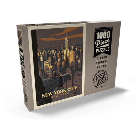 New York City: Eagle's View, Vintage Poster 1000 Puzzle Schachtel Ansicht2