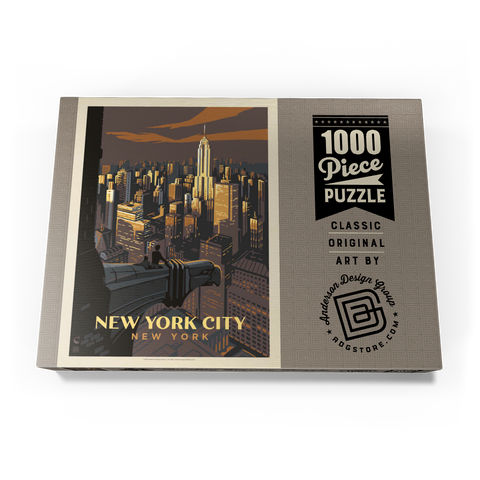New York City: Eagle's View, Vintage Poster 1000 Puzzle Schachtel Ansicht3