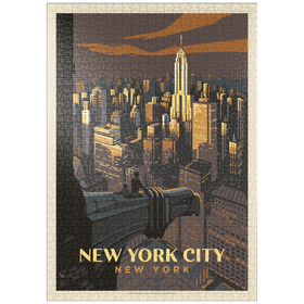 Darstellung des Puzzle-Motivs New York City: Eagle's View, Vintage Poster – Puzzleteile: 1000