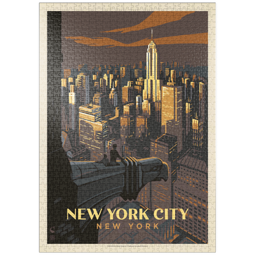 puzzleplate New York City: Eagle's View, Vintage Poster 1000 Puzzle