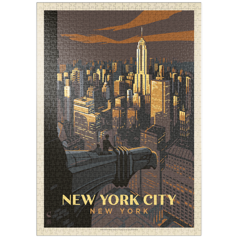 puzzleplate New York City: Eagle's View, Vintage Poster 1000 Puzzle