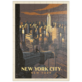 Darstellung des Puzzle-Motivs New York City: Eagle's View, Vintage Poster – Puzzleteile: 100