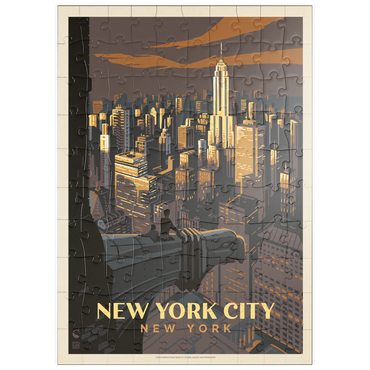 puzzleplate New York City: Eagle's View, Vintage Poster 100 Puzzle