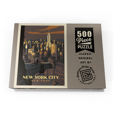 New York City: Eagle's View, Vintage Poster 500 Puzzle Schachtel Ansicht3