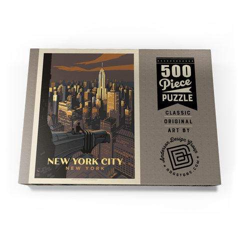 New York City: Eagle's View, Vintage Poster 500 Puzzle Schachtel Ansicht3