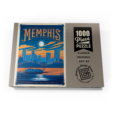 Memphis, TN: Home of Blues, Rock n’ Roll, and Soul, Vintage Poster 1000 Puzzle Schachtel Ansicht3