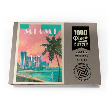 Miami, FL: South Beach, Vintage Poster 1000 Puzzle Schachtel Ansicht3