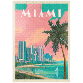 Darstellung des Puzzle-Motivs Miami, FL: South Beach, Vintage Poster – Puzzleteile: 1000