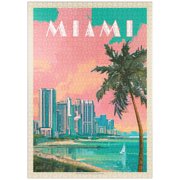 puzzleplate Miami, FL: South Beach, Vintage Poster 1000 Puzzle