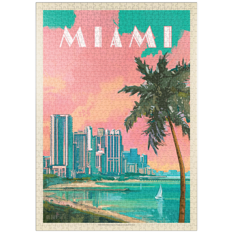 puzzleplate Miami, FL: South Beach, Vintage Poster 1000 Puzzle