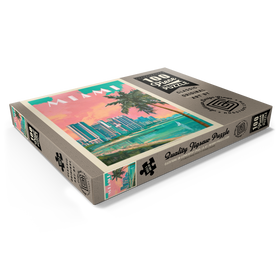Darstellung des Puzzle Motivs Miami, FL: South Beach, Vintage Poster - Puzzleteile: 100